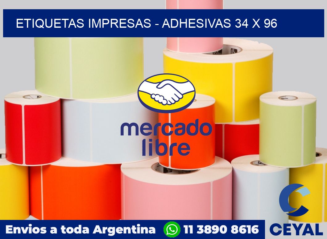 etiquetas impresas - Adhesivas 34 x 96