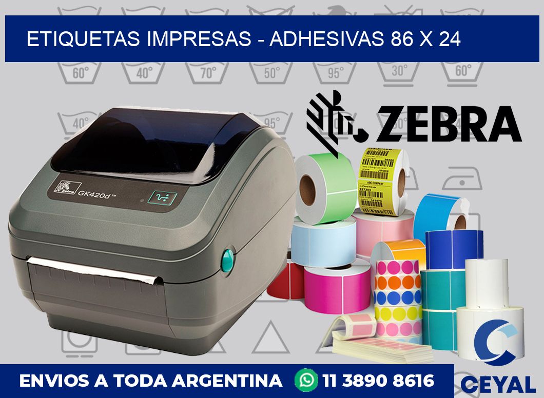 etiquetas impresas – Adhesivas 86 x 24