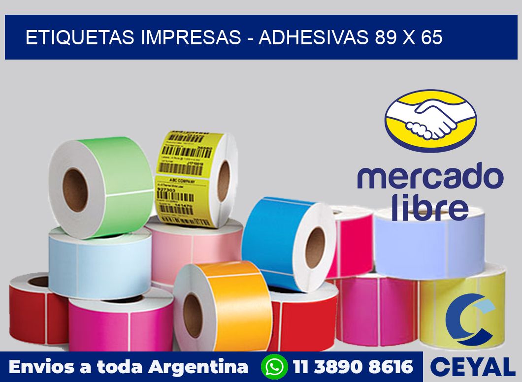 etiquetas impresas - Adhesivas 89 x 65