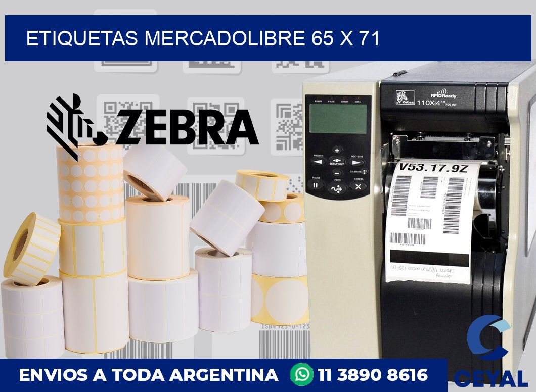 etiquetas mercadolibre 65 x 71
