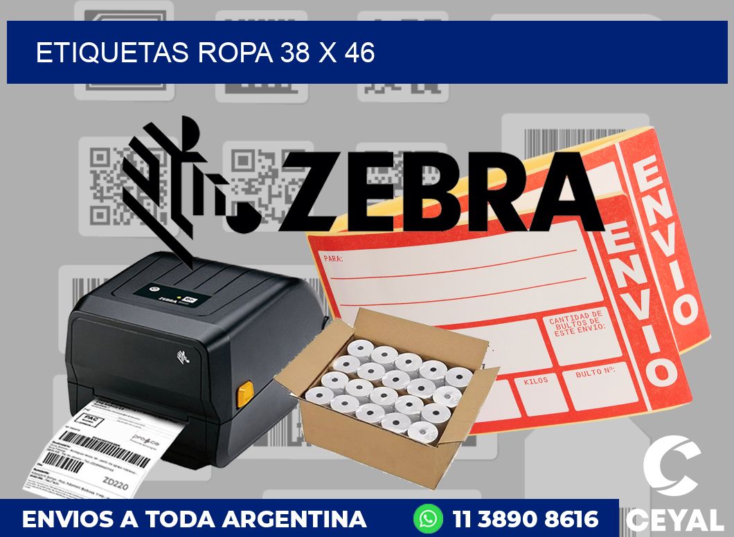 etiquetas ropa 38 x 46