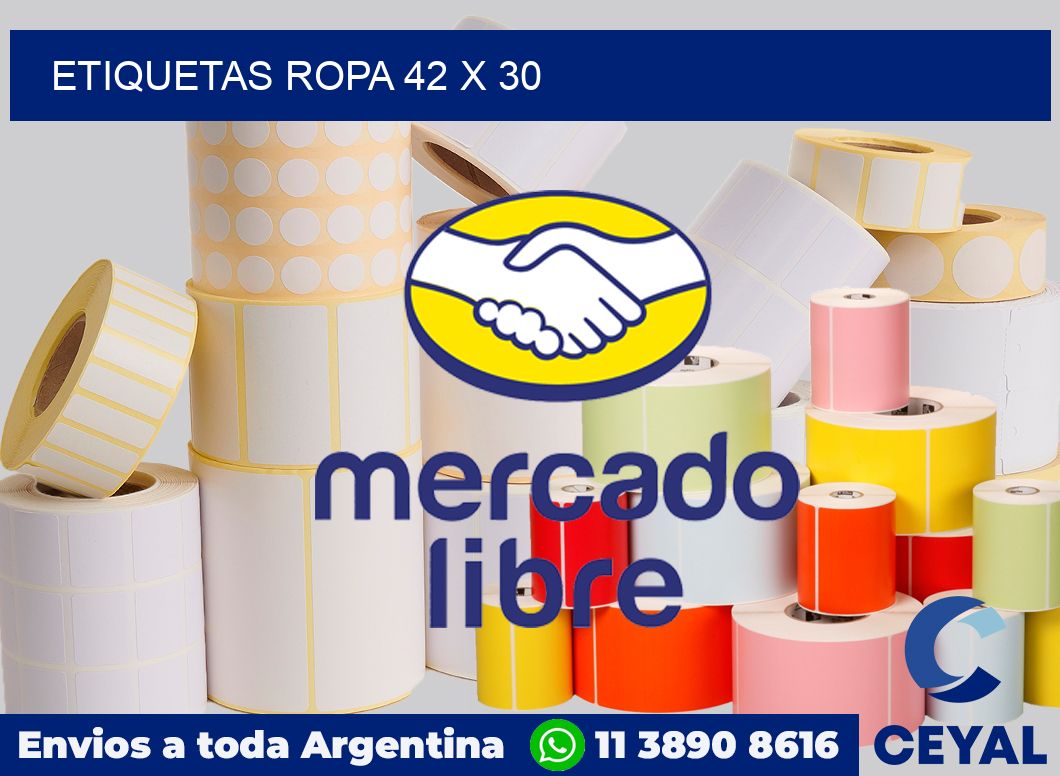 etiquetas ropa 42 x 30