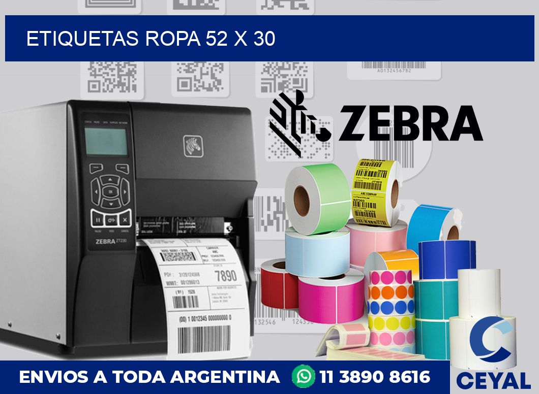 etiquetas ropa 52 x 30