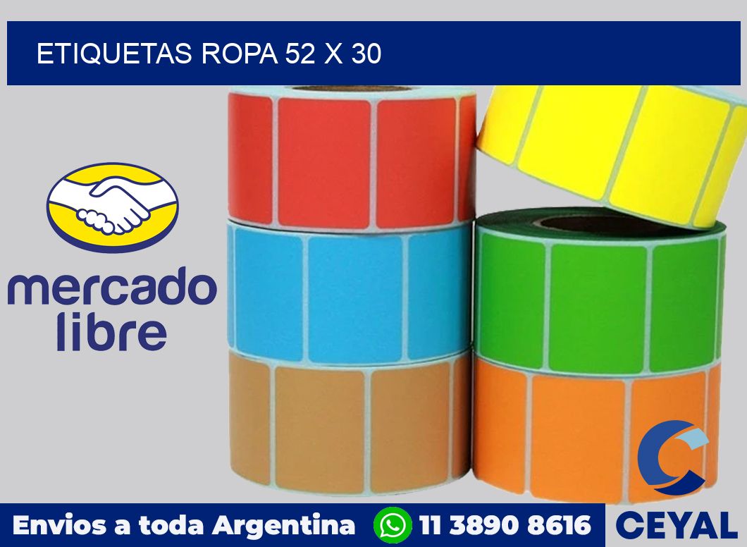 etiquetas ropa 52 x 30