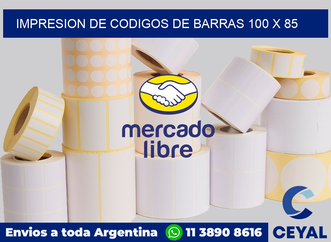 impresion de codigos de barras 100 x 85