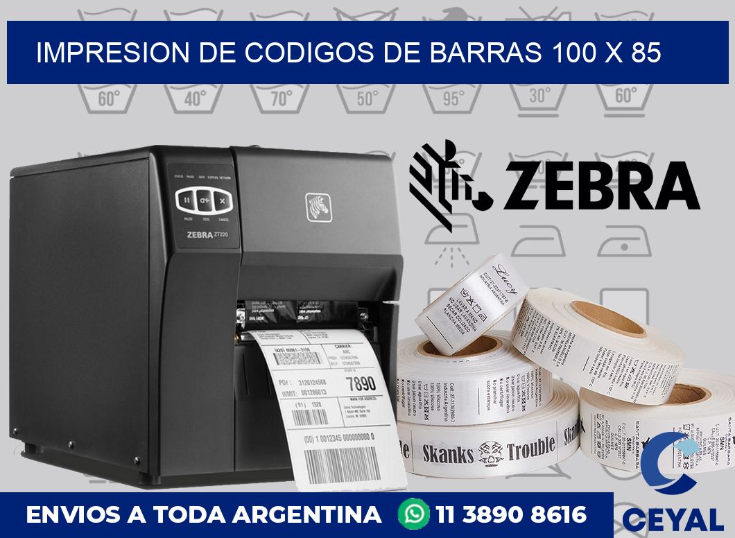 impresion de codigos de barras 100 x 85