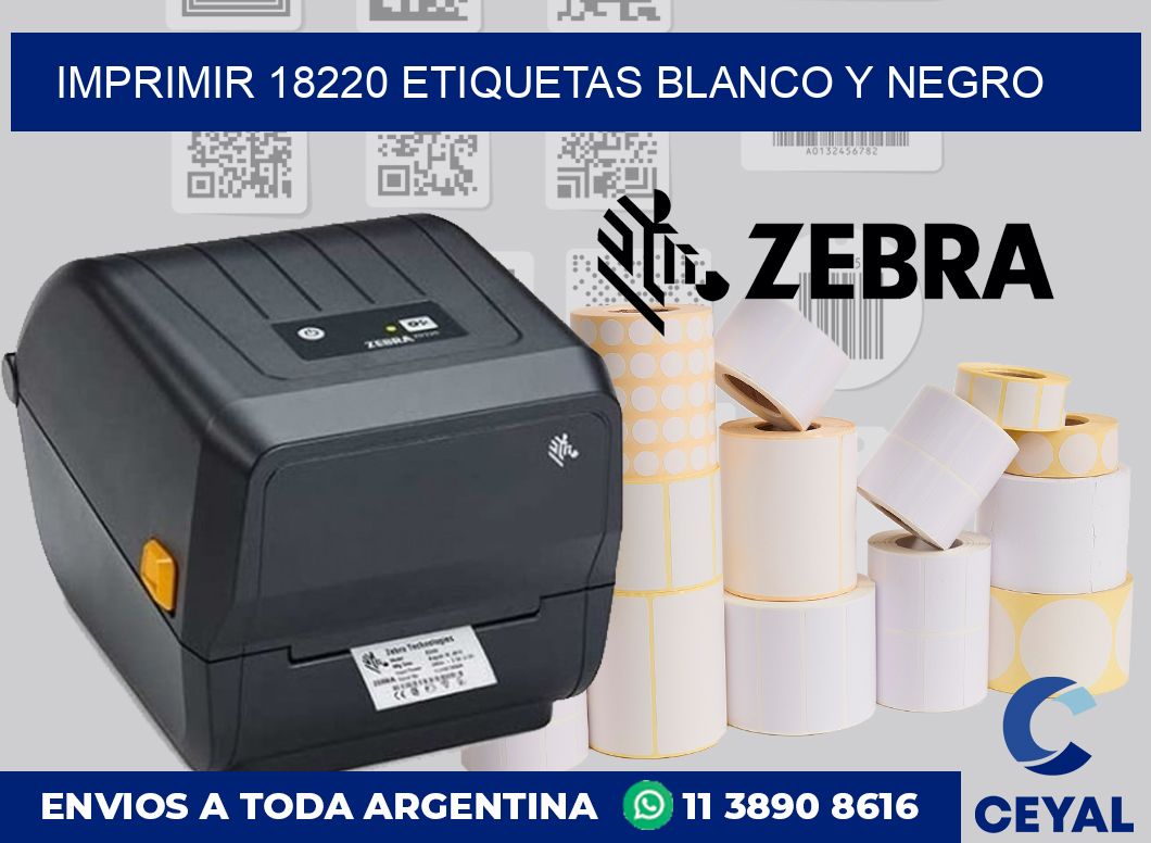 imprimir 18220 etiquetas blanco y negro