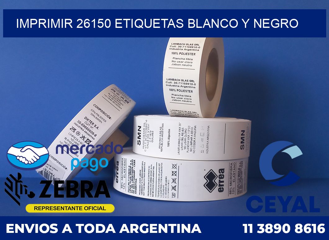 imprimir 26150 etiquetas blanco y negro