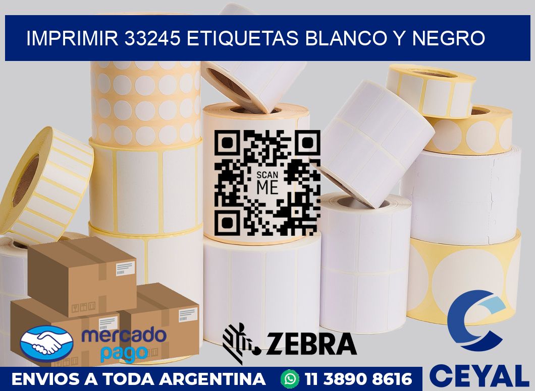 imprimir 33245 etiquetas blanco y negro