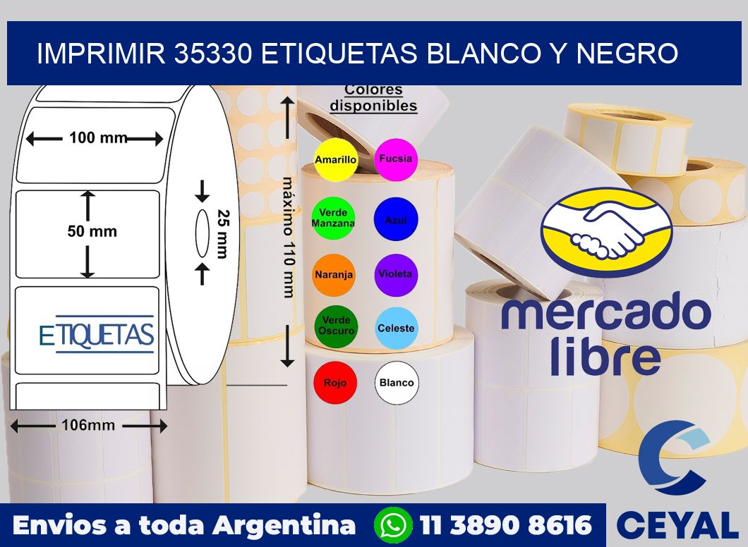imprimir 35330 etiquetas blanco y negro