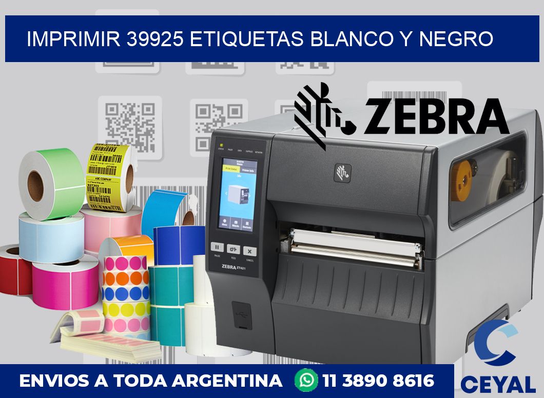 imprimir 39925 etiquetas blanco y negro