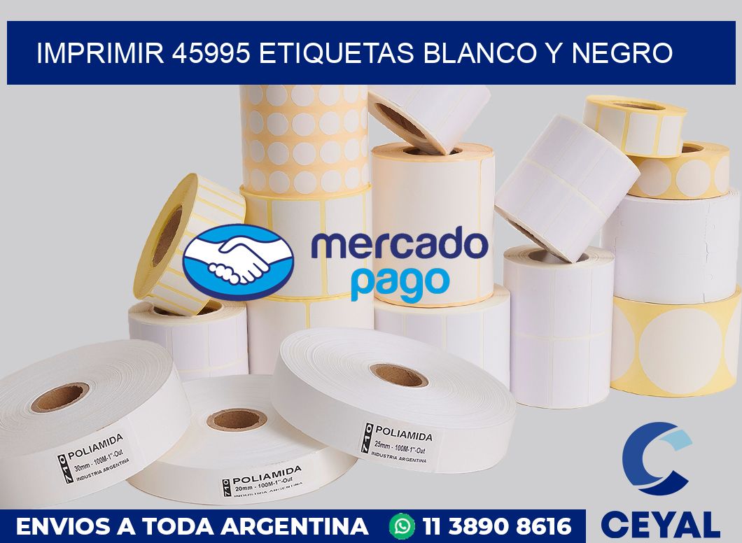 imprimir 45995 etiquetas blanco y negro
