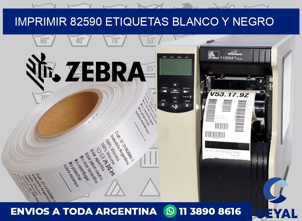 imprimir 82590 etiquetas blanco y negro