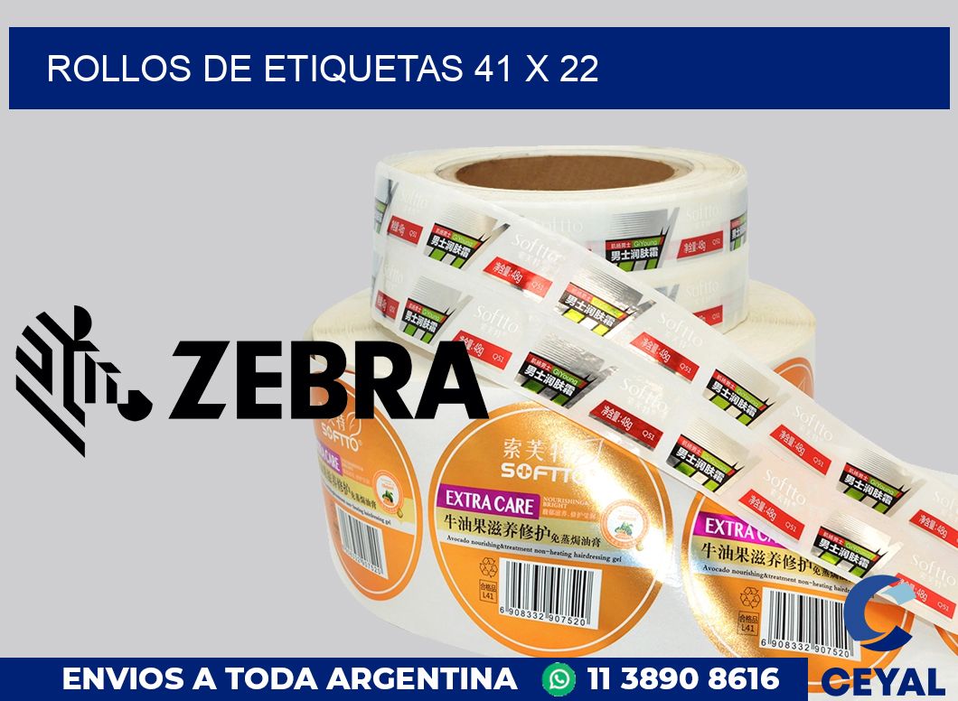 rollos de etiquetas 41 x 22