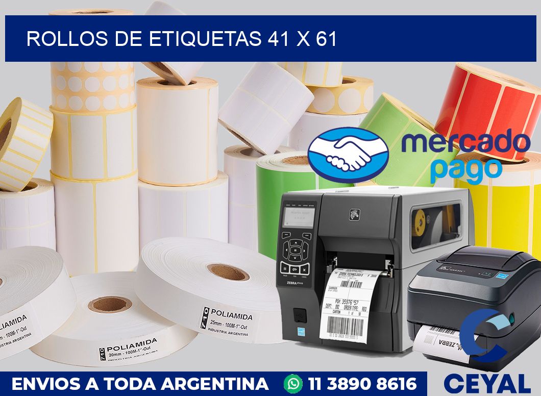rollos de etiquetas 41 x 61