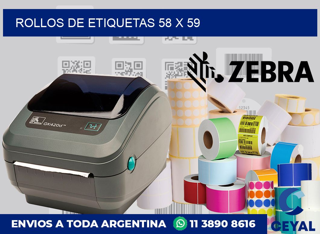 rollos de etiquetas 58 x 59