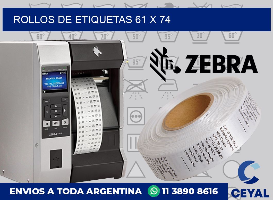 rollos de etiquetas 61 x 74