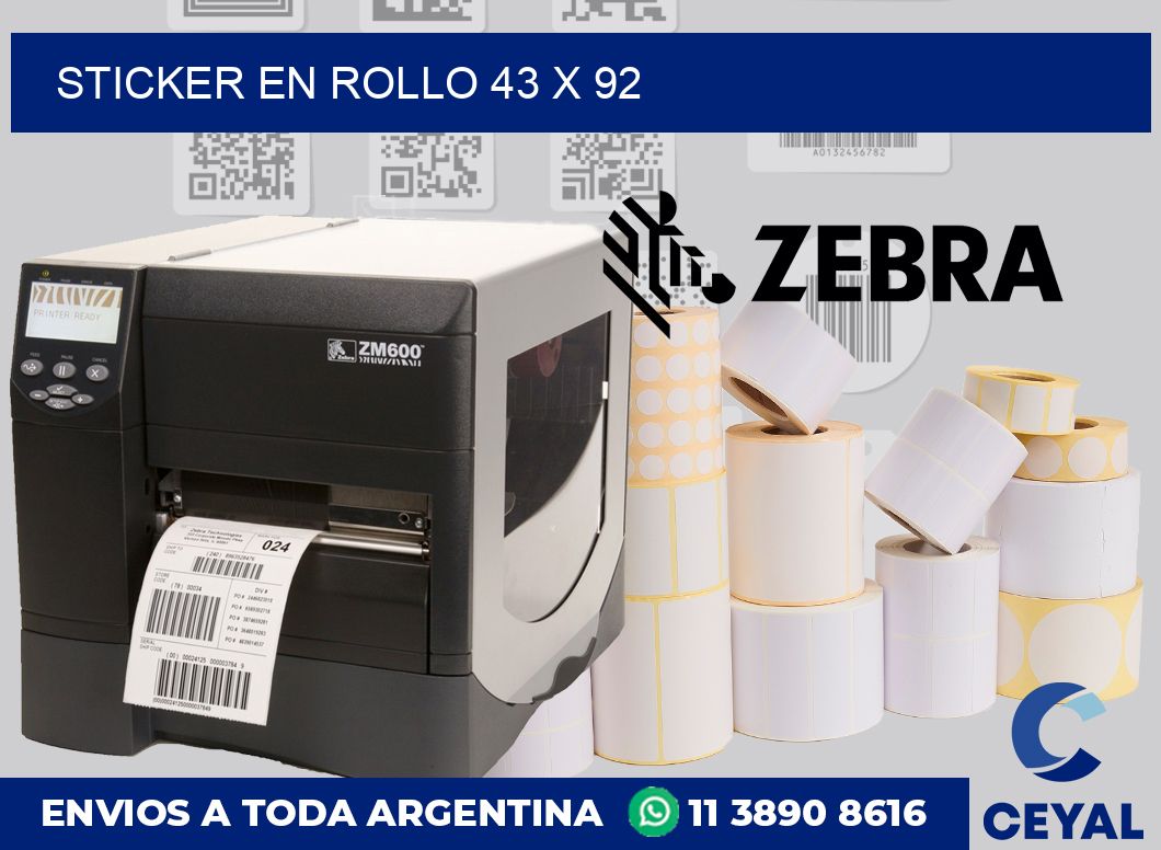 sticker en rollo 43 x 92