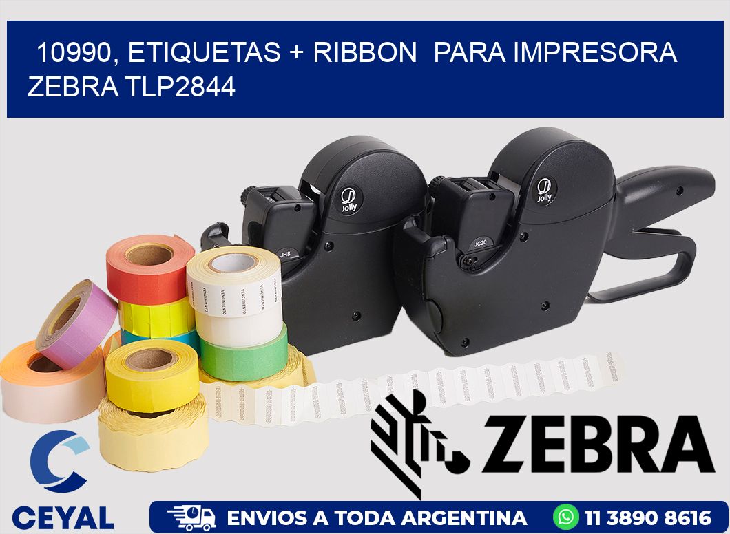 10990, etiquetas + ribbon  para impresora zebra TLP2844