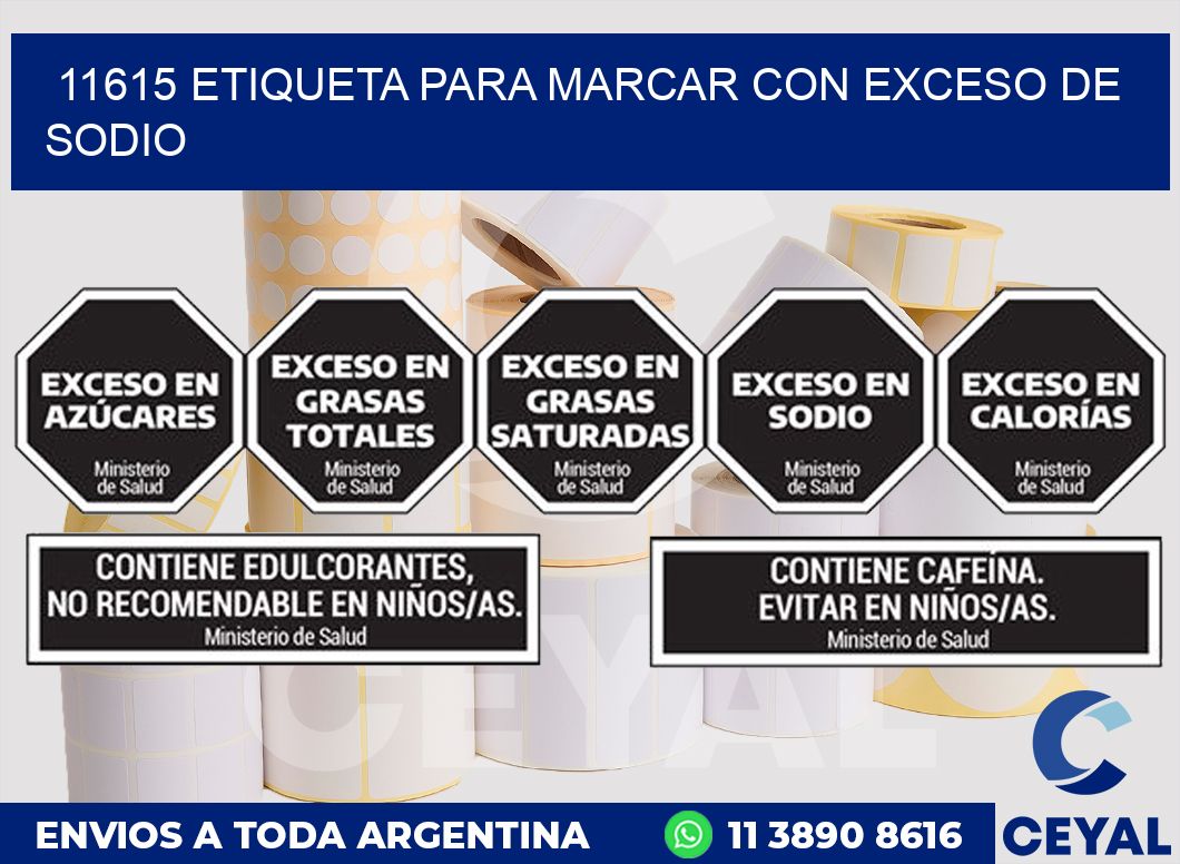 11615 ETIQUETA PARA MARCAR CON EXCESO DE SODIO
