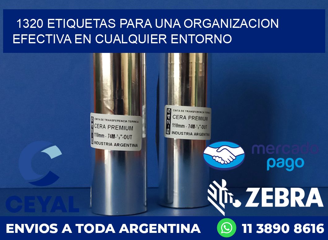 1320 ETIQUETAS PARA UNA ORGANIZACION EFECTIVA EN CUALQUIER ENTORNO