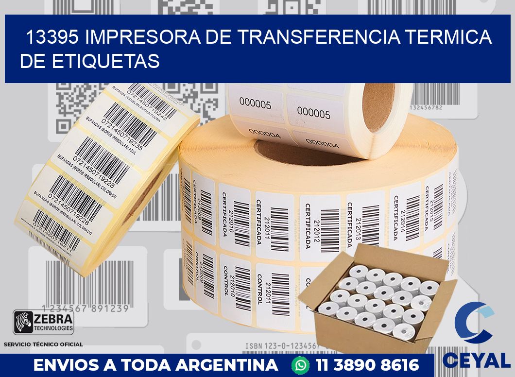 13395 IMPRESORA DE TRANSFERENCIA TERMICA DE ETIQUETAS