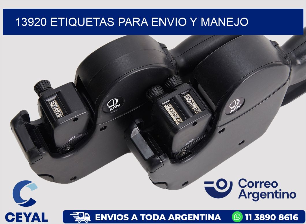 13920 ETIQUETAS PARA ENVIO Y MANEJO