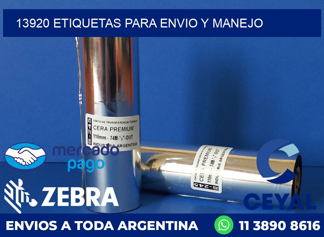 13920 ETIQUETAS PARA ENVIO Y MANEJO
