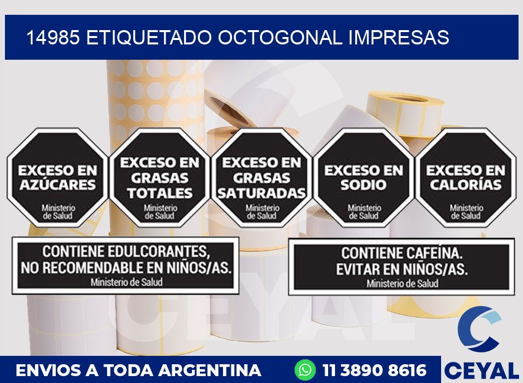 14985 ETIQUETADO OCTOGONAL IMPRESAS