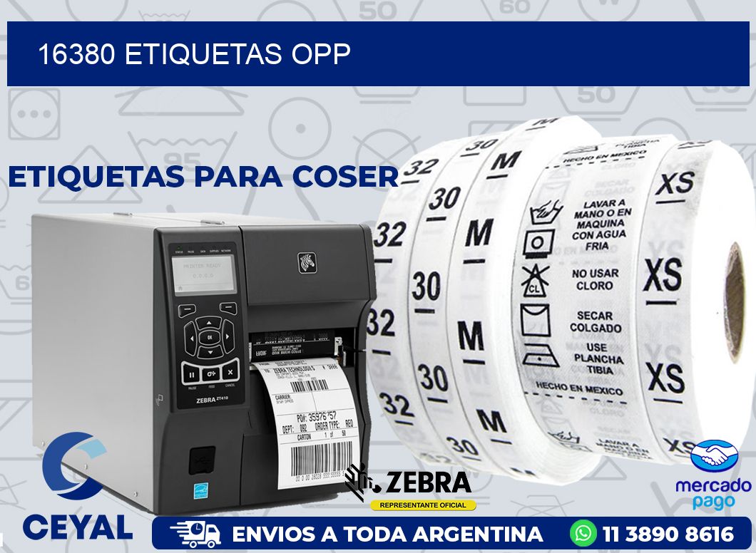 16380 ETIQUETAS OPP