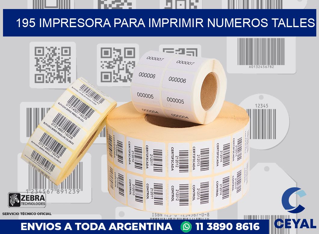 195 IMPRESORA PARA IMPRIMIR NUMEROS TALLES
