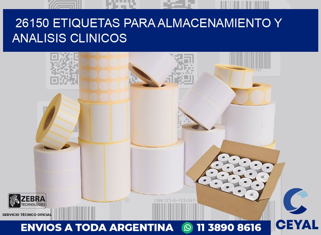 26150 ETIQUETAS PARA ALMACENAMIENTO Y ANALISIS CLINICOS