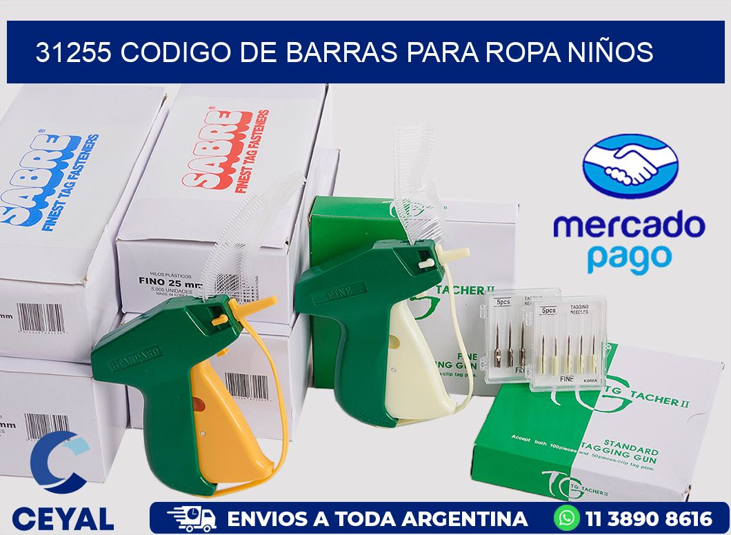 31255 CODIGO DE BARRAS PARA ROPA NIÑOS