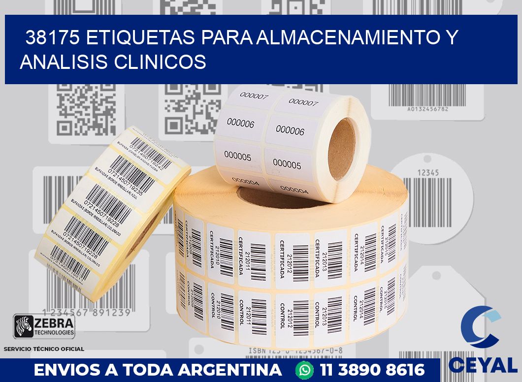 38175 ETIQUETAS PARA ALMACENAMIENTO Y ANALISIS CLINICOS