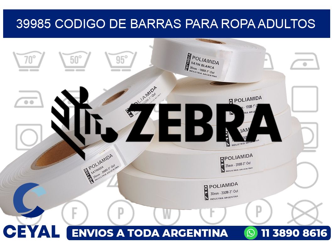 39985 CODIGO DE BARRAS PARA ROPA ADULTOS