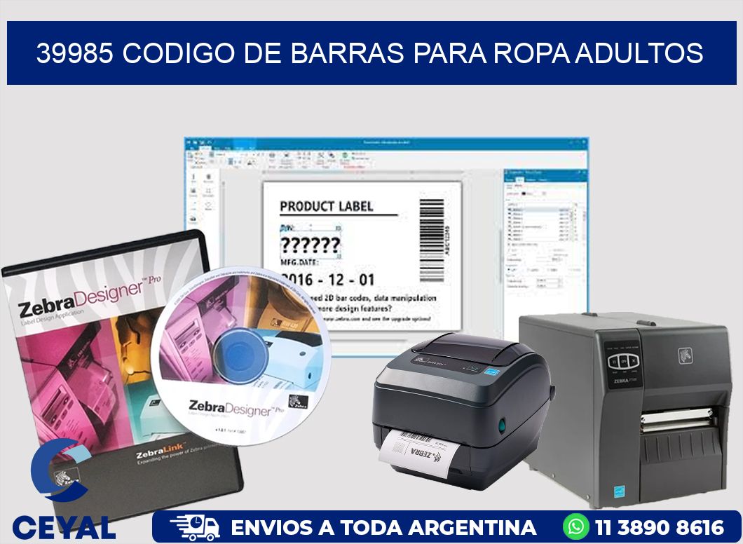 39985 CODIGO DE BARRAS PARA ROPA ADULTOS