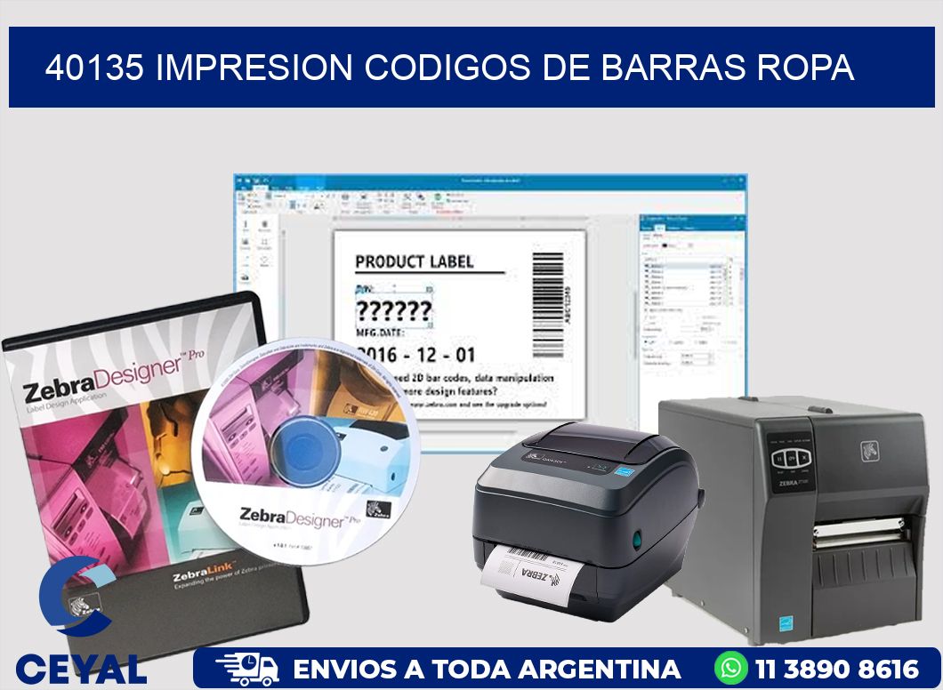 40135 IMPRESION CODIGOS DE BARRAS ROPA