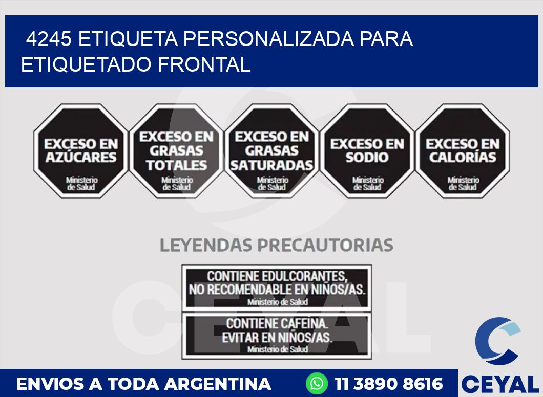 4245 ETIQUETA PERSONALIZADA PARA ETIQUETADO FRONTAL