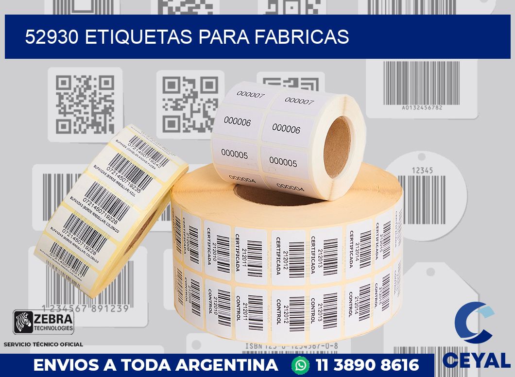 52930 ETIQUETAS PARA FABRICAS