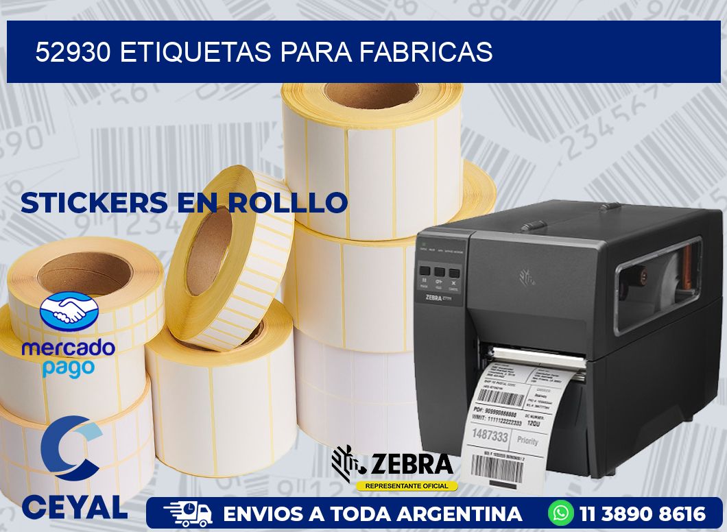 52930 ETIQUETAS PARA FABRICAS