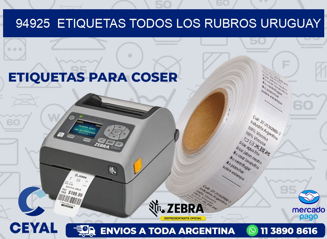 94925  ETIQUETAS TODOS LOS RUBROS URUGUAY