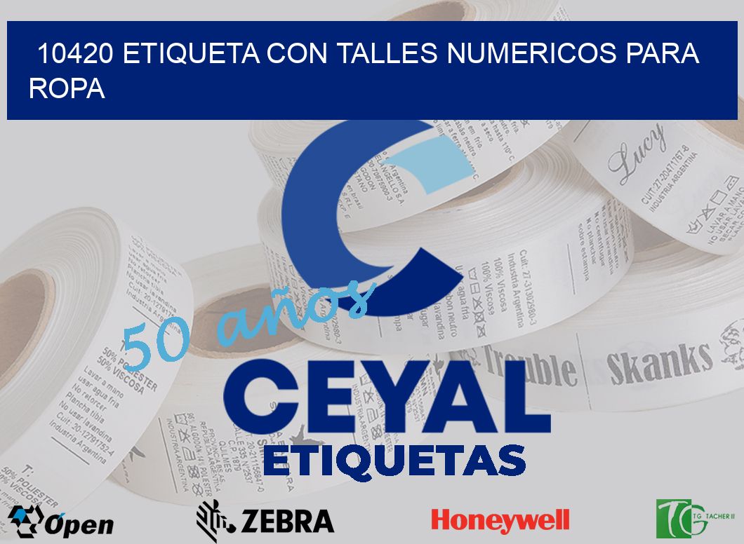 10420 ETIQUETA CON TALLES NUMERICOS PARA ROPA