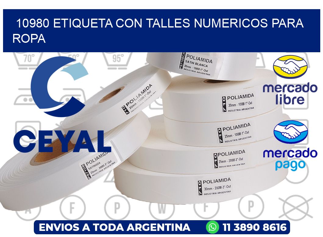 10980 ETIQUETA CON TALLES NUMERICOS PARA ROPA