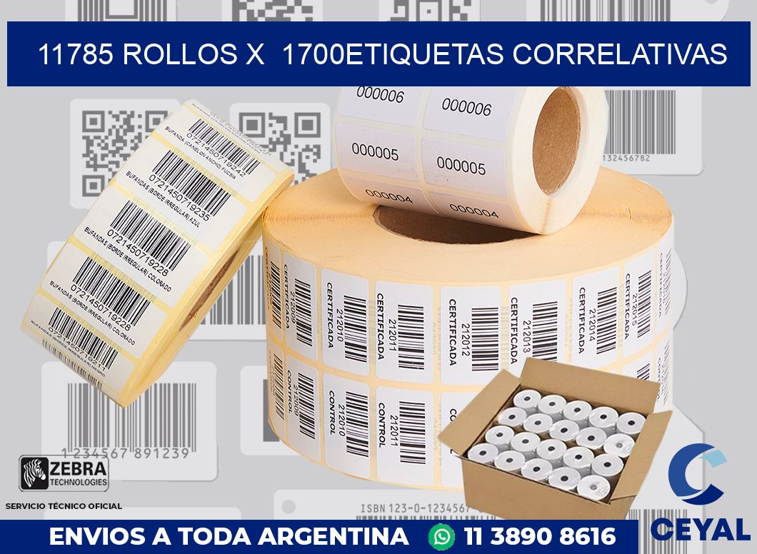 11785 Rollos x  1700etiquetas correlativas