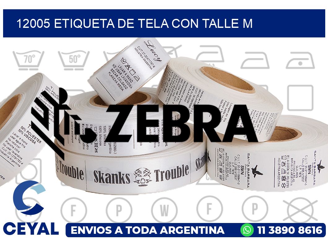 12005 ETIQUETA DE TELA CON TALLE M
