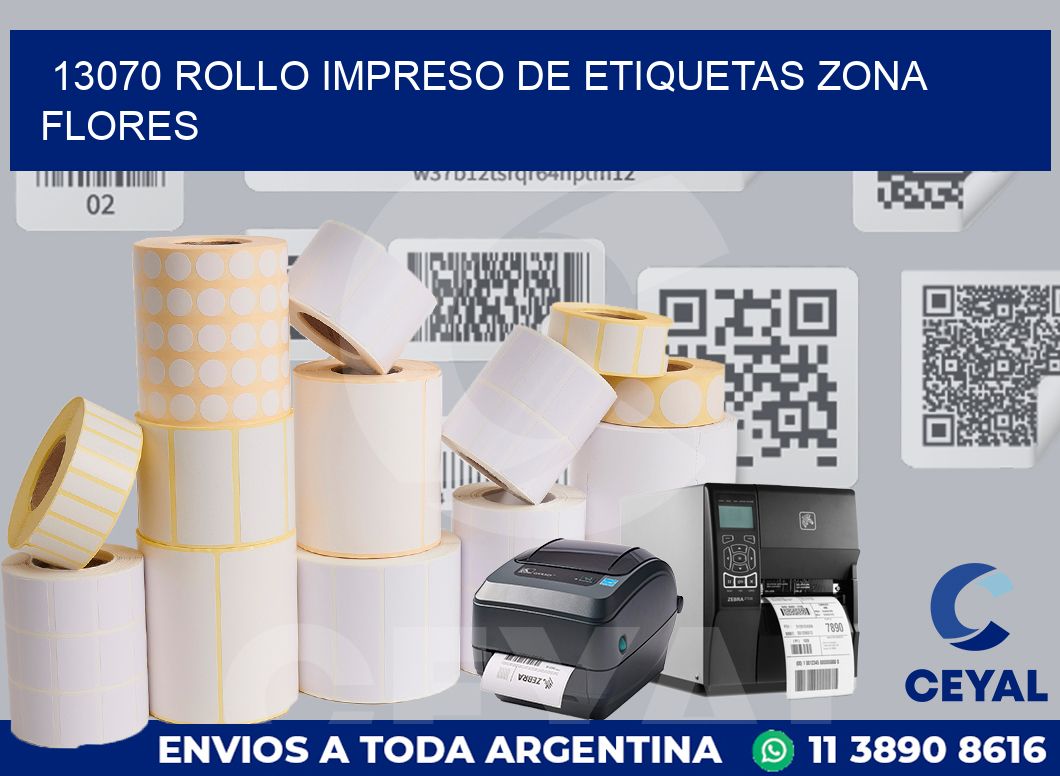 13070 ROLLO IMPRESO DE ETIQUETAS ZONA FLORES