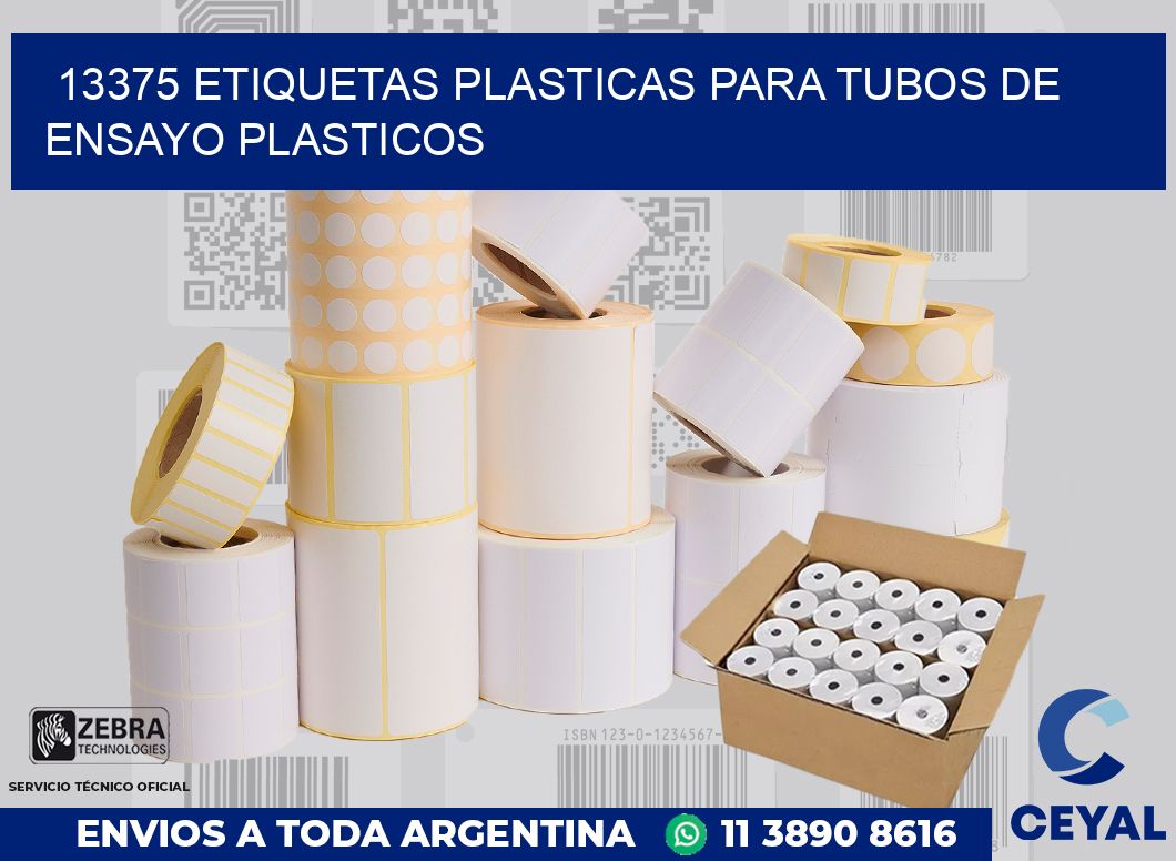13375 ETIQUETAS PLASTICAS PARA TUBOS DE ENSAYO PLASTICOS