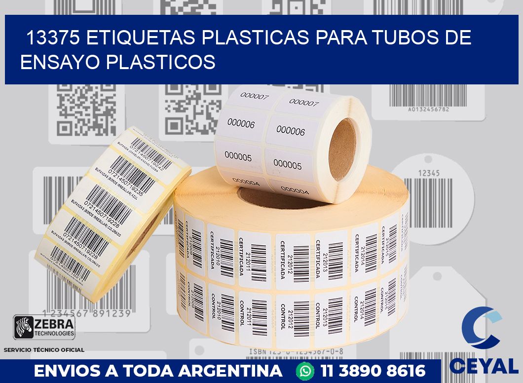 13375 ETIQUETAS PLASTICAS PARA TUBOS DE ENSAYO PLASTICOS