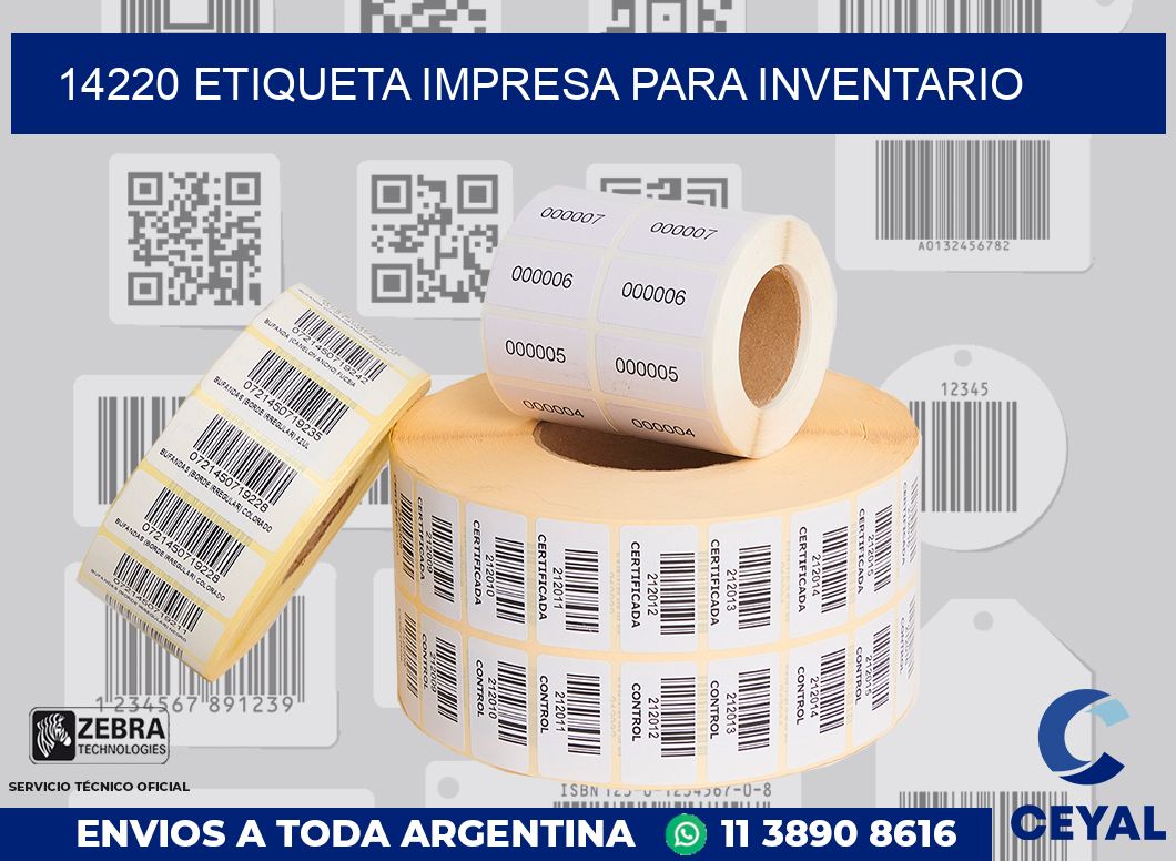 14220 ETIQUETA IMPRESA PARA INVENTARIO
