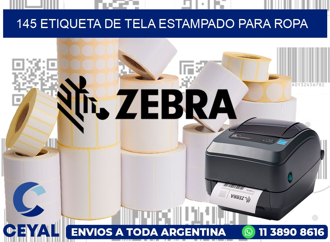 145 ETIQUETA DE TELA ESTAMPADO PARA ROPA